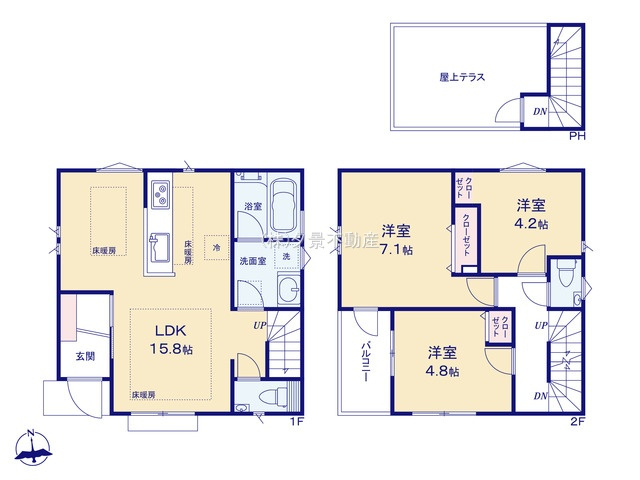 《仲介手数料無料》杉並区浜田山１丁目6-5新築一戸建ての間取り