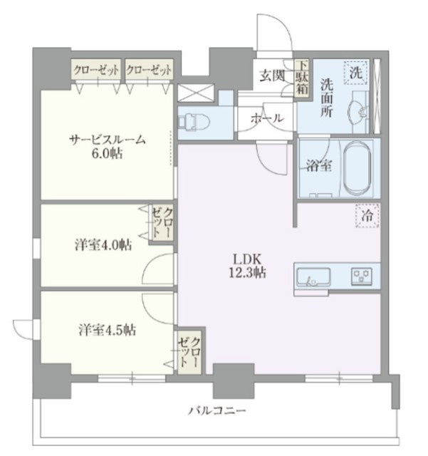 台東区浅草６丁目の賃貸マンションの間取り