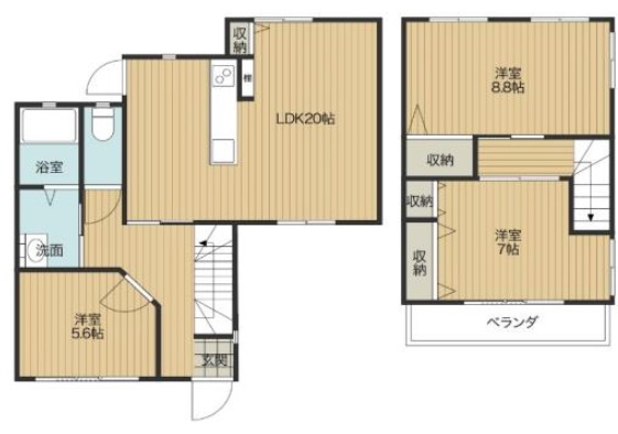 星陵台８丁目　中古戸建の間取り