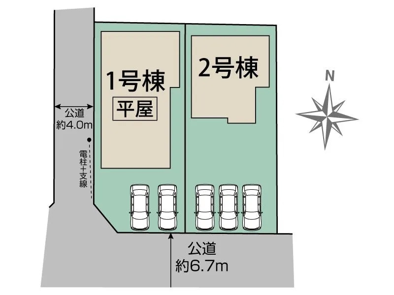 [新築住宅] 行田市旭町 全2棟の区画図