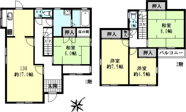 神戸市西区竹の台5丁目戸建の間取り