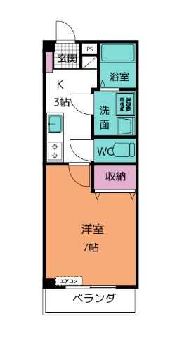【間取り】 | ワンルーム田戸Ｂ棟