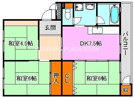 一の谷グリーンハイツＧ棟の間取り