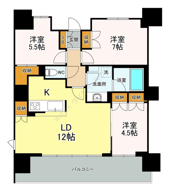 リエットテラスあすと長町の間取り|Gタイプ