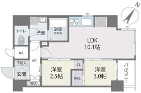 福岡市中央区清川３丁目の賃貸マンションの間取り|間取り図