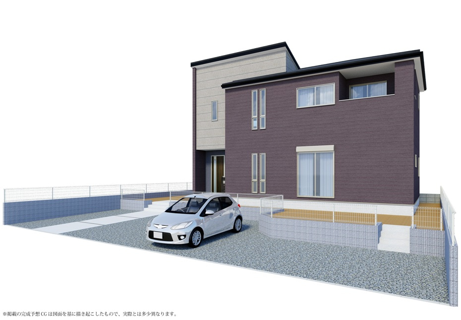 リーブルガーデン  日立市東大沼町　第2　限定1棟！の完成予想図|洗練されたデザインの外観です。