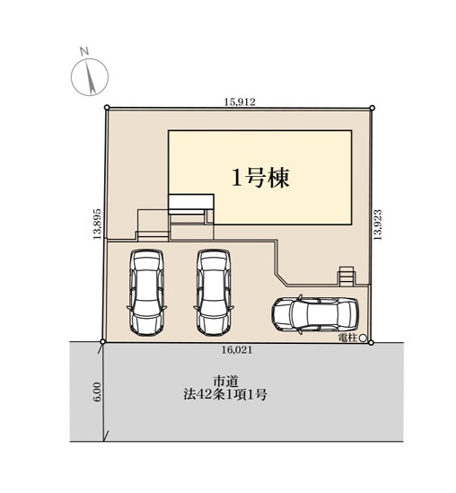 リーブルガーデン  日立市東大沼町　第2　限定1棟！の前面道路含む現地写真|前面道路幅6.0メートル。3台駐車可能です。