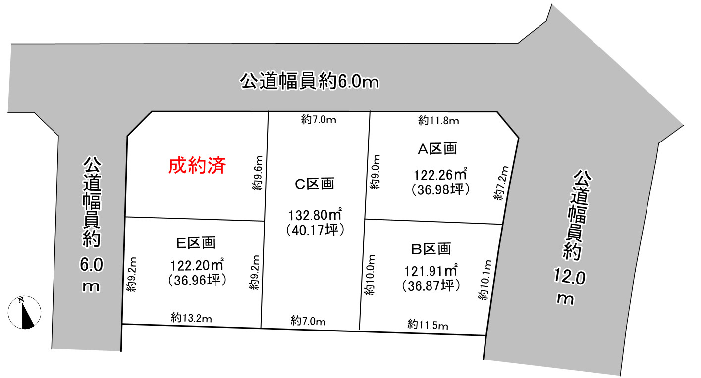 知多郡東浦町大字森岡土地　Ａ区画の土地図