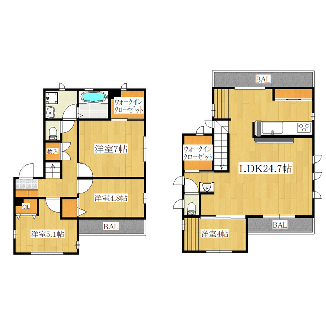 ＮＭメゾンの間取り|左が2階、右が3階の間取り図です☆