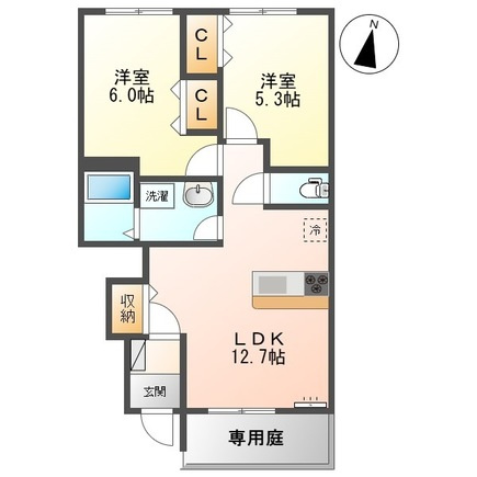 熊本市西区松尾１丁目のアパートの間取り