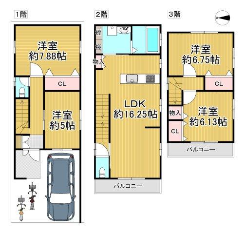 平野区瓜破西3丁目の間取り