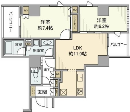 東新宿レジデンシャルタワーの間取り|間取りです。