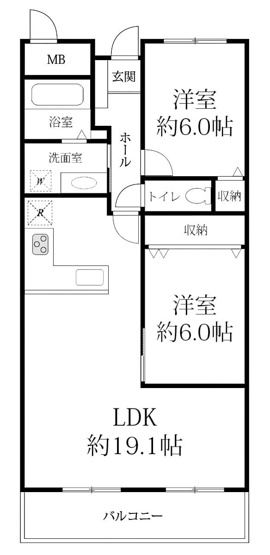 【間取り】 | ユニライフ宇治六番館 | 専有面積65.51㎡