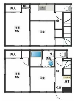 【間取り】 | 山崎貸家 | 間取りです。
