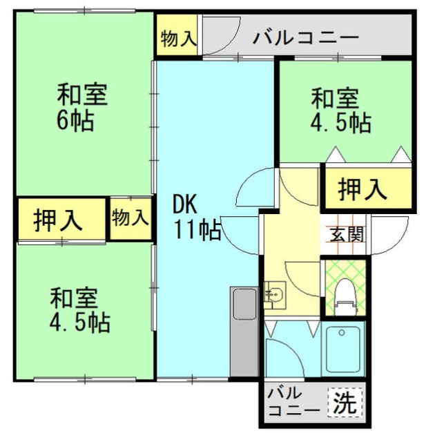 狩口台住宅33号棟の間取り