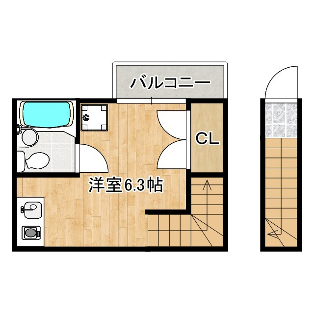 IKフラット3の間取り|間取り図です