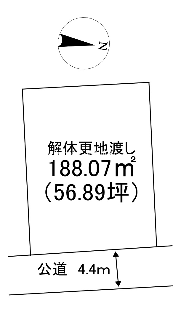 新神野３丁目　売土地の土地図|静かで雰囲気のいい住宅街です。土地の使い方は自由自在。
平屋・庭付き・複数台駐車もご相談ください。