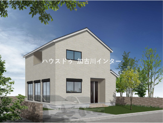 新神野３丁目　売土地の外観パース|建築プラン図　※イメージ