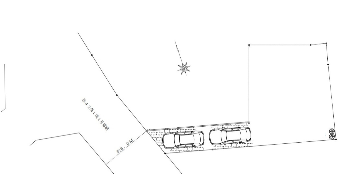 八王子市　中野上町　新築一戸建ての区画図|～西側6ｍ道路に面しています～