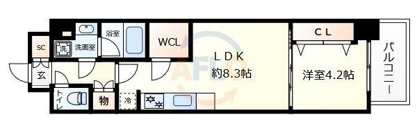 アーバネックス梅田中崎町Ⅱ　扇町小学校区の間取り|アーバネックス梅田中崎町II　間取り