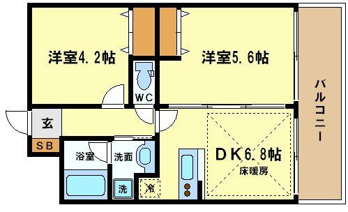 URBAN FLATS中之島の間取り|ゼウス西梅田プレミアム　使い勝手の良い間取り