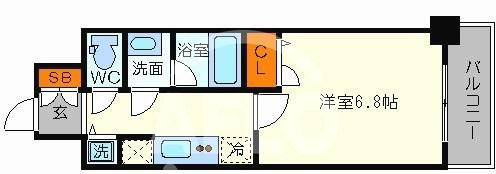 ラブ心斎橋ウエストの間取り|LAV心斎橋WEST　間取り