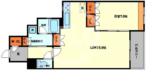ブランズタワー南堀江　日吉小学校の間取り|ブランズタワー南堀江　間取り
