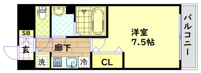 【間取り】 | レジュールアッシュ難波MINAMI-II