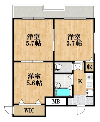 ハッピー稲野マンションの間取り