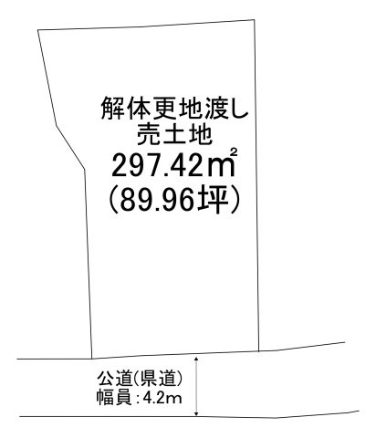 上荘町薬栗　売土地の土地図|建築条件なしのため、お好きなハウスメーカー・工務店で建築可能です。現在は古家がありますが、建替え用地として販売中。現地見学や資金計画のご相談もお気軽にお問い合わせください。