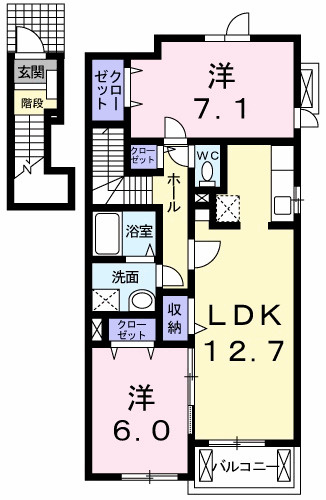 【間取り】 | ジュネス中原Ⅱ