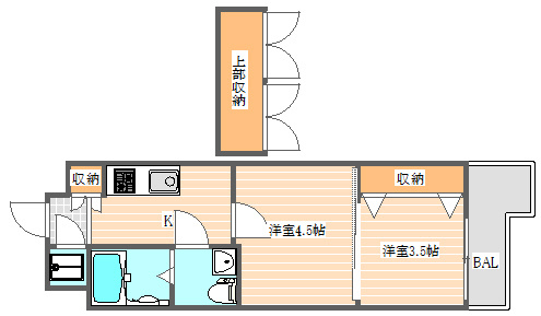 No.55 Wes-PROJECT55博多(ダブリューズプロジェクト55博多)の間取り|使いやすい間取りです。