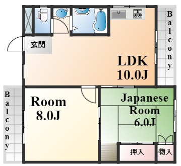 神戸市中央区国香通３丁目の賃貸マンションの間取り