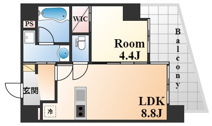 神戸市中央区下山手通６丁目の賃貸マンションの間取り