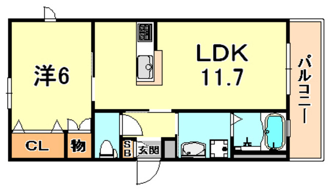 神戸市灘区鹿ノ下通１丁目の賃貸マンションの間取り