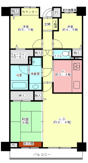 神戸市灘区森後町２丁目の賃貸マンションの間取り