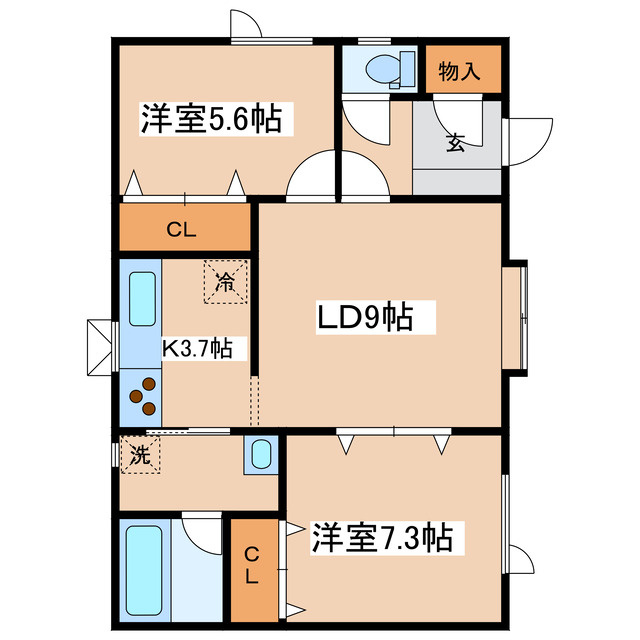 川上町10-1-2テラスハウスの間取り