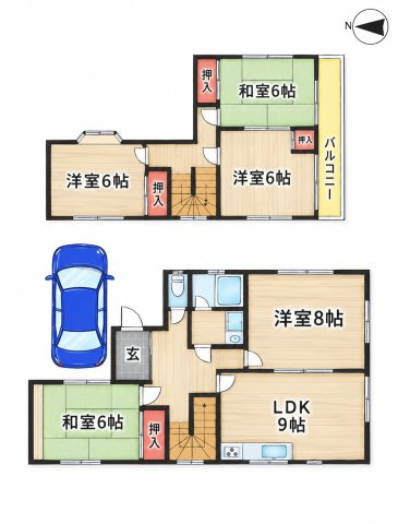 日吉台清水貸家の間取り