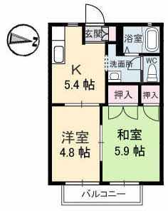 【間取り】 | サンフレグランスA棟