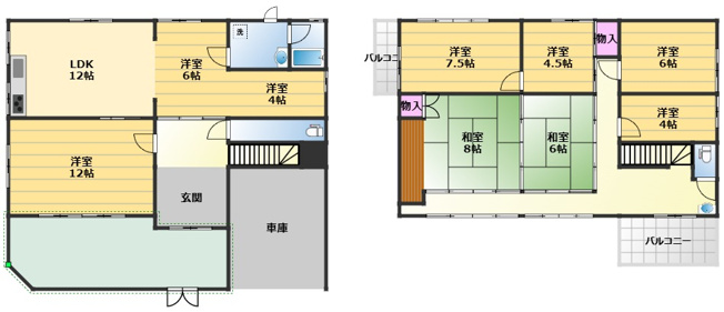 【間取り】 | 府中町一丁目貸家