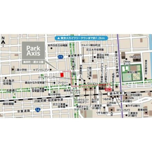 パークアクシス錦糸町・親水公園の地図