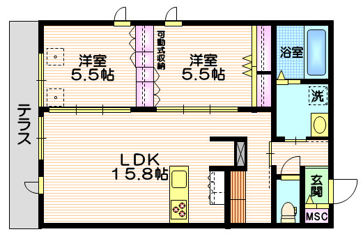 プランドール　クレタケ　Ｅａｓｔの間取り