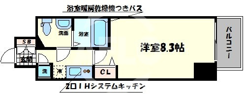 レジュールアッシュ難波MINAMIⅢの間取り|ジュールアッシュ難波MINAMI-Ⅲ　ひろびろとした間取り