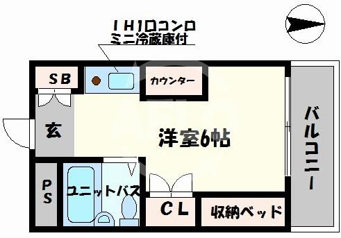 大国町池田マンションの間取り|大国町池田マンション 　間取り