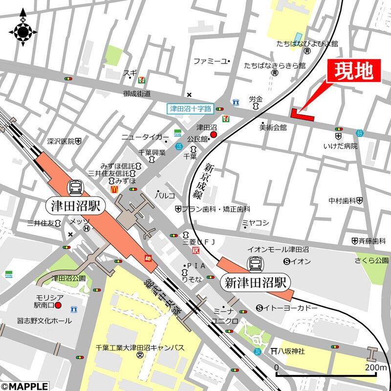 津田沼ダイカンプラザシティの地図