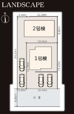 【横浜市磯子区洋光台1丁目23-10全2棟新築戸建て】★仲介手数料無料★（洋光台第一小学校・洋光台第一中学校）の区画図
