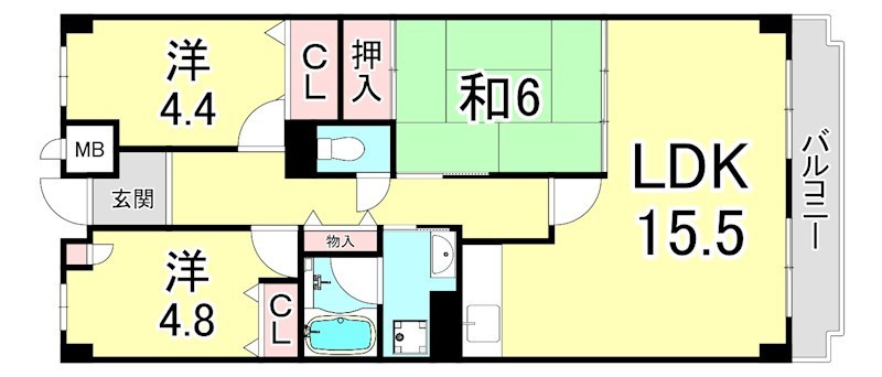 フレシア西宮の間取り