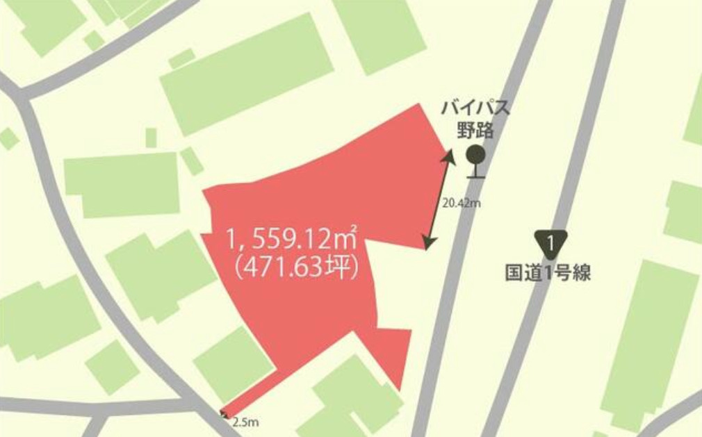 草津市野路６丁目の事業用地の間取り