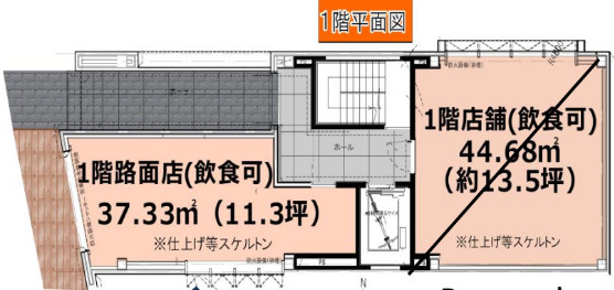 大阪市北区黒崎町の店舗一部の間取り