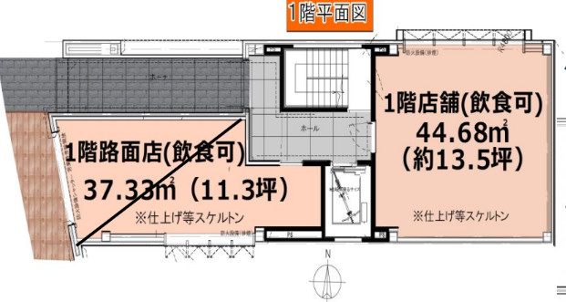 大阪市北区黒崎町の店舗一部の間取り